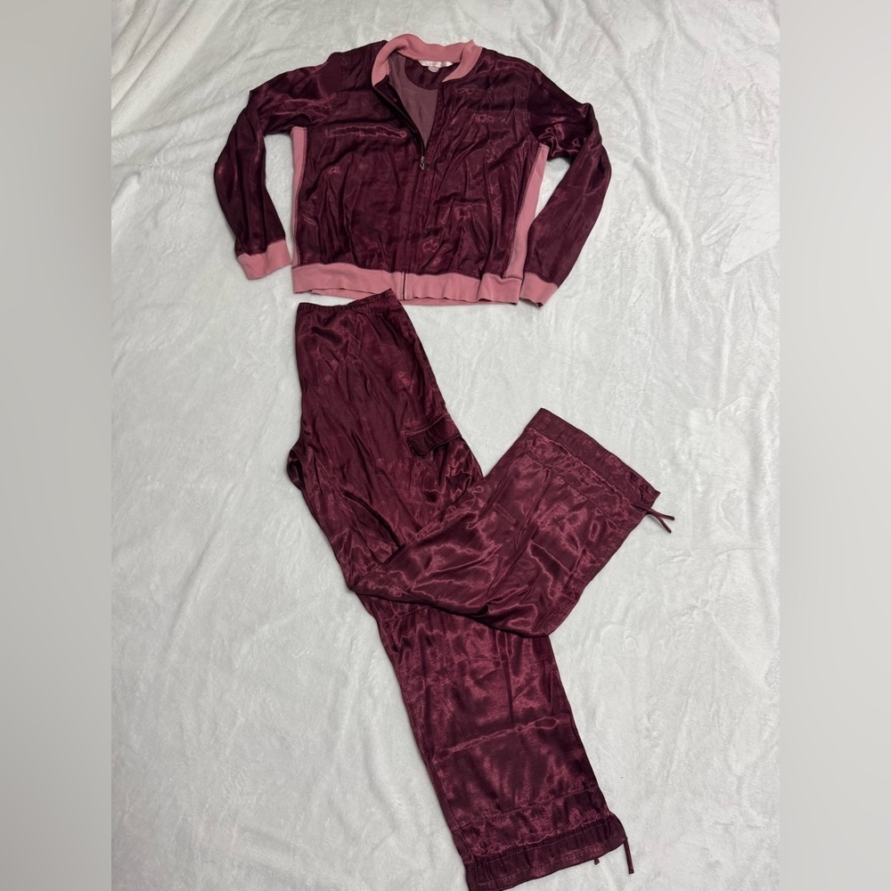 Ultra Rare Vintage Victorias Secret Satin Cargo Tracksuit